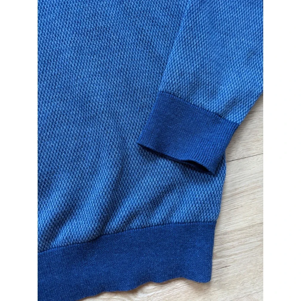 Vineyard Vines Mens Hamilton 1/4 Zip 1/2 Blue Sweater‎ Large Cotton Wool Blend